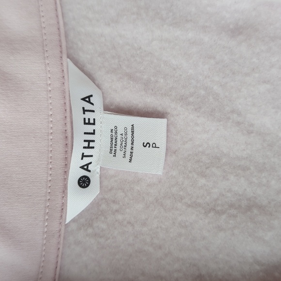 Athleta Forever Fleece 1/4 Zip Sweatshirt - SAKURA Pink S - Picture 5 of 6